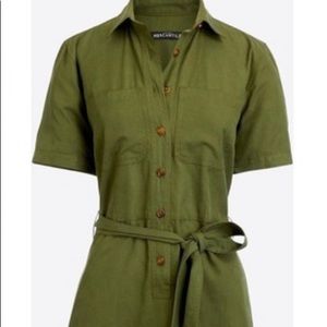 J Crew Mercantile Green Shirt Dress with belt